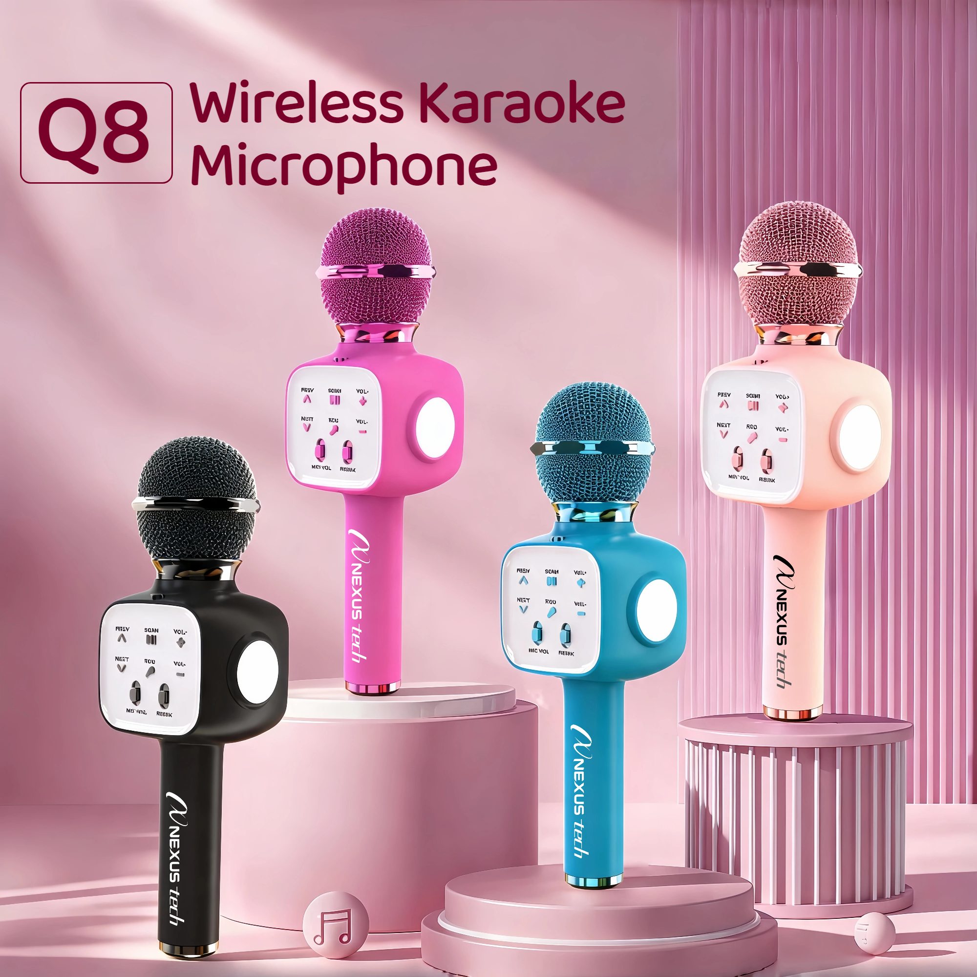 Shure Mic Sm58 - Kablosuz Bluetooth 5.2 Karaoke Mikrofonu, Taşınabilir