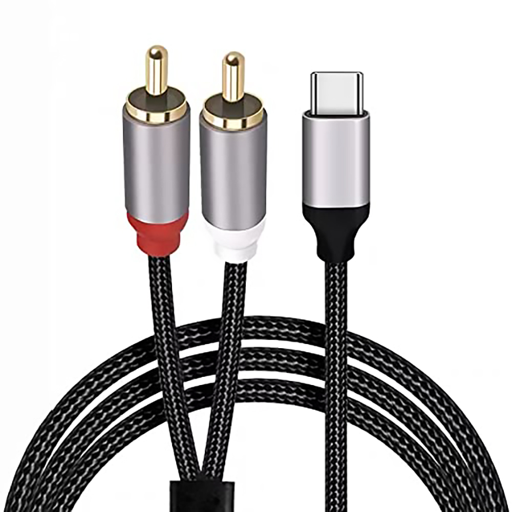 Audio Splitter Y - USB C - 2 RCA Ses